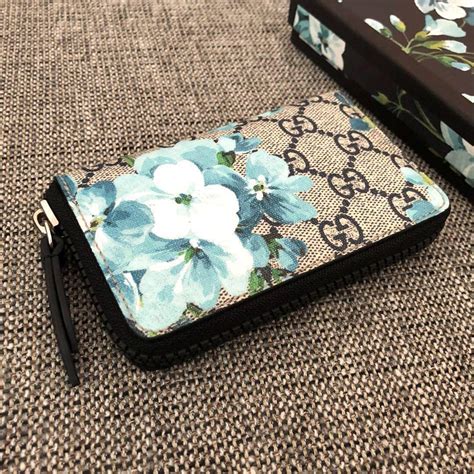 gucci blooms wallet blue|genuine Gucci women wallet.